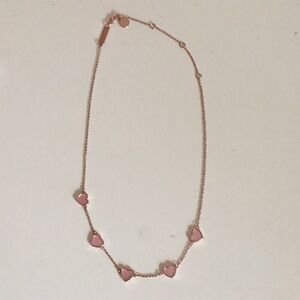 Pura Vida Rose Gold Necklace with Light Pink Hearts
